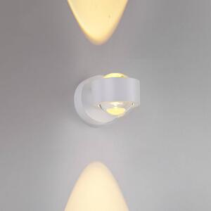 JUST LIGHT. GmbH Kinkiet LED Chia, możliwość ściemniania, biały / opal, salon / jadalnia, metal, nowoczesny