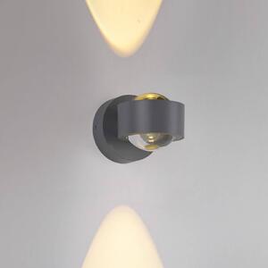 JUST LIGHT. GmbH Kinkiet LED Chia, możliwość ściemniania, aluminiowy / szary / cynkowy, salon / jadalnia, metal, nowoczesny