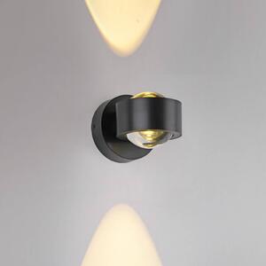 JUST LIGHT. GmbH Kinkiet LED Chia, możliwość ściemniania, czarny, salon / jadalnia, metal, nowoczesny