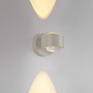 JUST LIGHT. GmbH Kinkiet LED Chia, możliwość ściemniania, kremowy / amber, salon / jadalnia, metal, nowoczesny