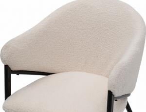 EMWOmeble Krzesło boucle / baranek DC-942 białe / czarne nogi