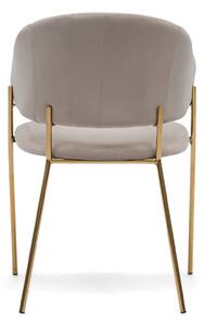 MebleMWM Krzesło tapicerowane C-963 | Ciemny beż welur #7 | Złote nogi