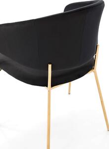 EMWOmeble Krzesło tapicerowane C-963 czarny welur/złote nogi