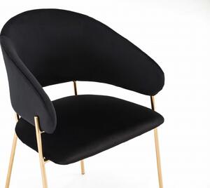 EMWOmeble Krzesło tapicerowane C-963 czarny welur/złote nogi