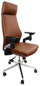 Fotel ergonomiczny biurowy z podłokietnikiem 4D Gunnar - mahoniowy