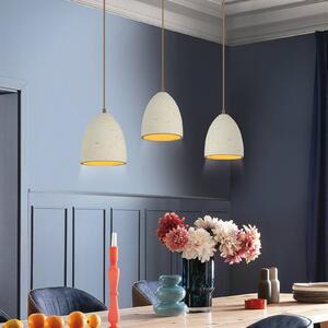 Schöner Wohnen Lampa wisząca Traventa, możliwość ściemniania, kremowy / amber, salon / jadalnia, beton, śródziemnomorski