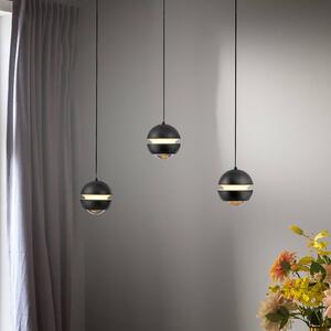 Schöner Wohnen Lampa wisząca szklana Lini, możliwość ściemniania, czarny, salon / jadalnia, metal, nowoczesny