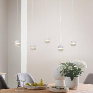 Schöner Wohnen Lampa wisząca szklana Lini, możliwość ściemniania, biały / opal, salon / jadalnia, metal, nowoczesny
