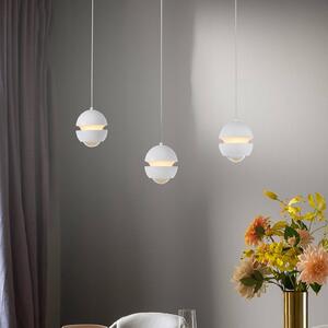 Schöner Wohnen Lampa wisząca szklana Lini, możliwość ściemniania, biały / opal, salon / jadalnia, metal, nowoczesny