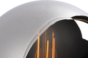 Lampa stołowa art deco czarna przydymione szkło - Pallon Oswietlenie wewnetrzne
