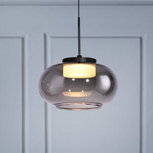 Schöner Wohnen Lampa wisząca szklana Sia, możliwość ściemniania, aluminiowy / szary / cynkowy, salon / jadalnia, szkło, nowoczesny