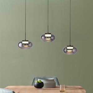 Schöner Wohnen Lampa wisząca szklana Sia, możliwość ściemniania, aluminiowy / szary / cynkowy, salon / jadalnia, szkło, nowoczesny