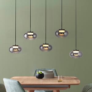 Schöner Wohnen Lampa wisząca szklana Sia, możliwość ściemniania, aluminiowy / szary / cynkowy, salon / jadalnia, szkło, nowoczesny