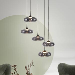 Schöner Wohnen Lampa wisząca szklana Posh, możliwość ściemniania, aluminiowy / szary / cynkowy, salon / jadalnia, szkło, nowoczesny