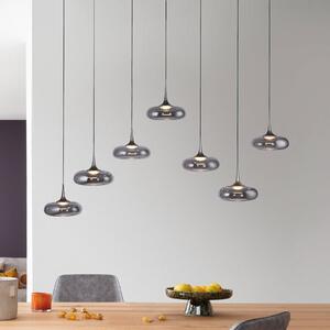 Schöner Wohnen Lampa wisząca szklana Posh, możliwość ściemniania, aluminiowy / szary / cynkowy, salon / jadalnia, szkło, nowoczesny