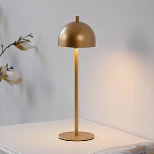 Schöner Wohnen lampa stołowa LED z akumulatorem Bellies, złota, IP54 możliwość ściemniania, mosiężny / złoty, salon / jadalnia, metal, skandynawski