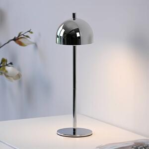 Schöner Wohnen lampa stołowa LED z akumulatorem Bellies, chrom, IP54 możliwość ściemniania, chromowy / srebrny, salon / jadalnia, metal, skandynawski