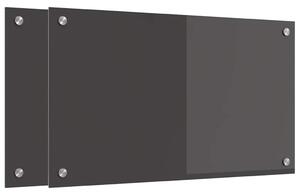Panel kuchenny 2 pcs Ciemnoszary 70 x 40 cm szkło hartowane