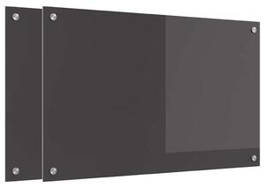 Panel kuchenny 2 pcs Ciemnoszary 80 x 50 cm szkło hartowane