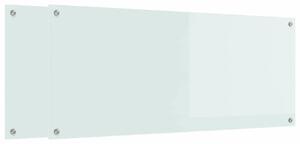 Panel kuchenny 2 pcs Biały 120 x 50 cm szkło hartowane