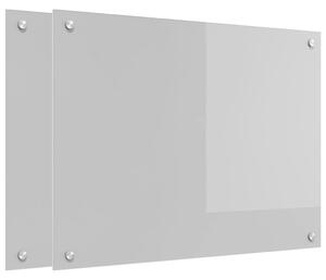 Panel kuchenny 2 pcs Jasnoszary 80 x 60 cm szkło hartowane
