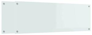 Panel kuchenny 2 pcs Biały 120 x 40 cm szkło hartowane