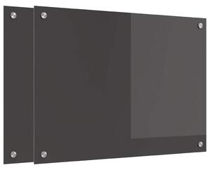 Panel kuchenny 2 pcs Ciemnoszary 70 x 50 cm szkło hartowane