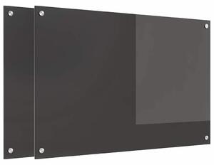 Panel kuchenny 2 pcs Ciemnoszary 90 x 60 cm szkło hartowane