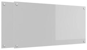 Panel kuchenny 2 pcs Jasnoszary 100 x 50 cm szkło hartowane