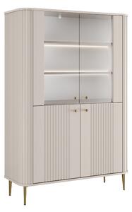 Witryna Vesper 103 cm czterodrzwiowa - kaszmir / złote nogi