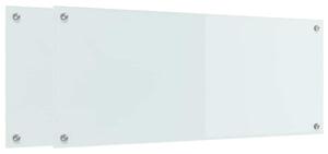 Panel kuchenny 2 pcs Biały 100 x 40 cm szkło hartowane