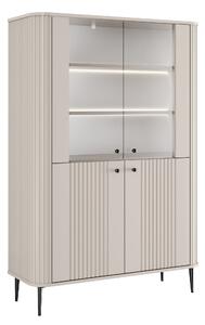 Witryna Vesper 103 cm czterodrzwiowa - kaszmir / czarne nogi