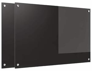 Panel kuchenny 2 pcs Czarny 90 x 60 cm szkło hartowane
