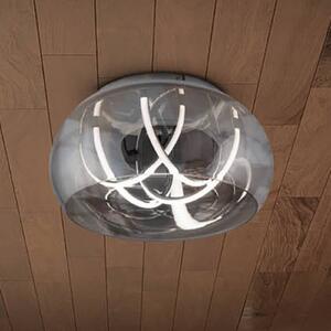 Näve Lampa sufitowa LED Malou, możliwość ściemniania, aluminiowy / szary / cynkowy, salon / jadalnia, szkło
