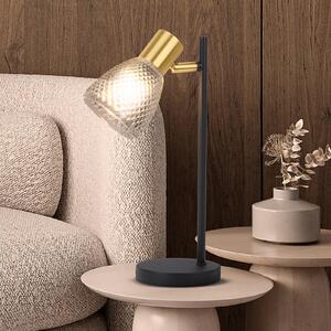 Näve Lampa stołowa Lindita, aluminiowy / szary / cynkowy, salon / jadalnia, szkło