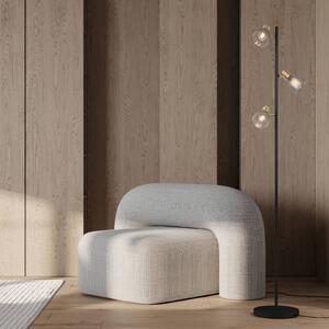 Näve Lampa stojąca Lindita, aluminiowy / szary / cynkowy, salon / jadalnia, szkło
