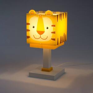 Dalber Lampa stołowa Little Tiger, żółty / pomarańczowy, pokój dziecięcy, tworzywo sztuczne