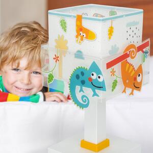 Dalber Lampa stołowa Happy Jungle, biały / opal, pokój dziecięcy, tworzywo sztuczne