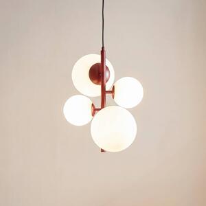 Lampa wisząca szklana Joel ALDEX, możliwość ściemniania, czerwony, salon / jadalnia, metal, nowoczesny