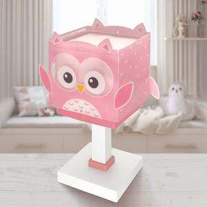 Dalber Lampa stołowa Little Pink Owl, fioletowy / różowy / bladoróżowy, pokój dziecięcy, tworzywo sztuczne