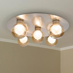 Näve Lampa sufitowa Donika, możliwość ściemniania, kremowy / amber, salon / jadalnia, szkło