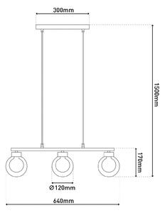 Näve Lampa wisząca szklana Donika, możliwość ściemniania, kremowy / amber, salon / jadalnia, szkło