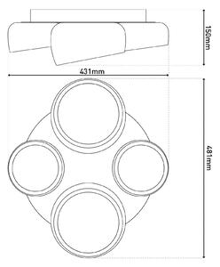 Näve Lampa sufitowa LED Eliora, możliwość ściemniania, biały / opal, salon / jadalnia, metal, nowoczesny