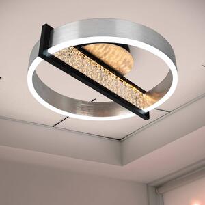 Näve Lampa sufitowa LED Yvaris, możliwość ściemniania, aluminiowy / szary / cynkowy, salon / jadalnia, metal, nowoczesny