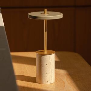 UMAGE Lampa stołowa design Asteria MOVE MINI, możliwość ściemniania, mosiężny / złoty, salon / jadalnia, kamień, design