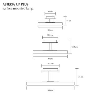 UMAGE Lampa sufitowa designerska Asteria UP PLUS, możliwość ściemniania, czarny, salon / jadalnia, metal, design