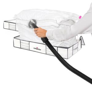 Tekstylno-plastikowe pojemniki próżniowe pod łóżko zestaw 2 szt. 105x45x15,5 cm Life – Compactor