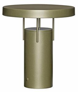 Hübsch Ładna lampa stołowa LED BringMe na baterie, ciemnozielona metaliczna, 28 cm BringMe, możliwość ściemniania, zielony, metal, nowoczesny