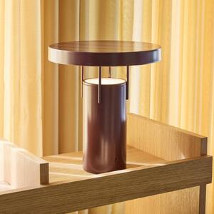 Hübsch Ładna lampa stołowa LED BringMe, bordowa metaliczna, 28 cm możliwość ściemniania, czerwony, metal, nowoczesny