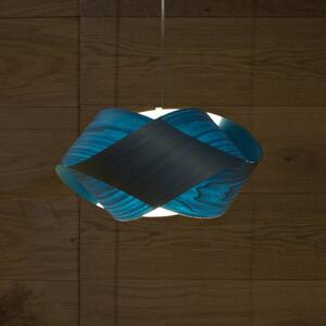 LZF LAMPS Lampa wisząca Nut, możliwość ściemniania, niebieski, salon / jadalnia, drewno, design
